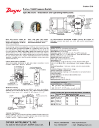 Thumbnail of document Manual - 1900 Compact Low Differential Pressure Switches